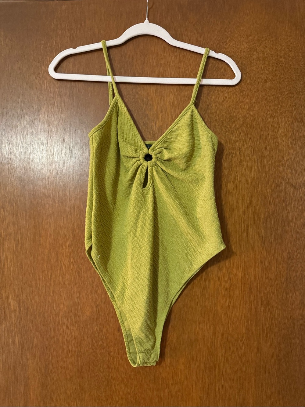 wild fable Olive Ring-Front Textured Bodysuit